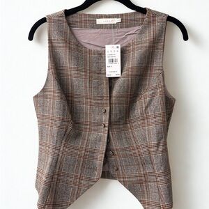 Plaid Sleeveless Vest